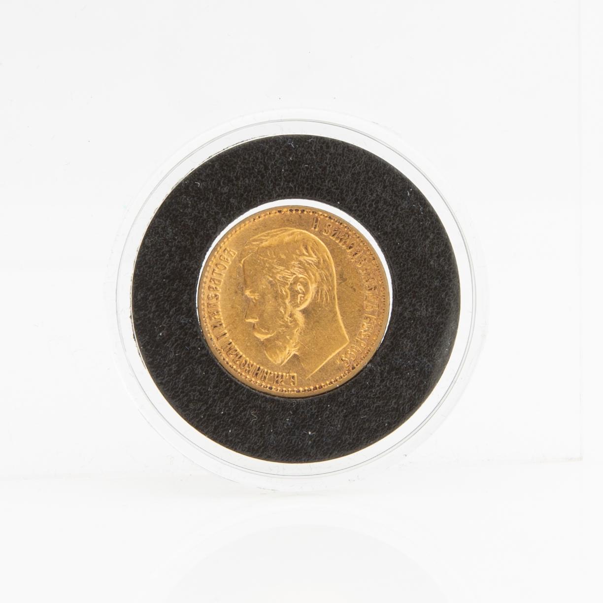 Guldmynt Ryssland, Nicolai II 5 Rubel, 1898.