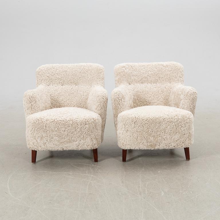 Fåtöljer ett par Danmark 1900-talets mitt/andra hälft.