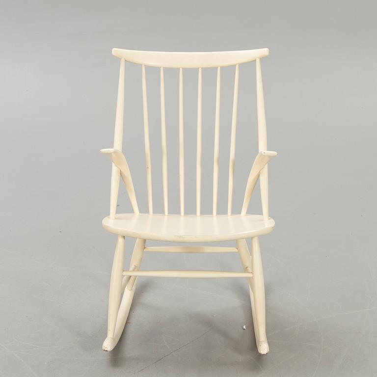 Illum Wikkelsö, rocking chair, for N Eilsersen, Denmark, 1950s-60s.