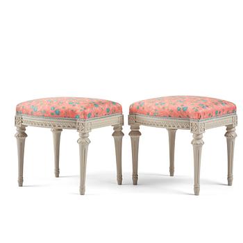 66. A pair of Gustavian stools.