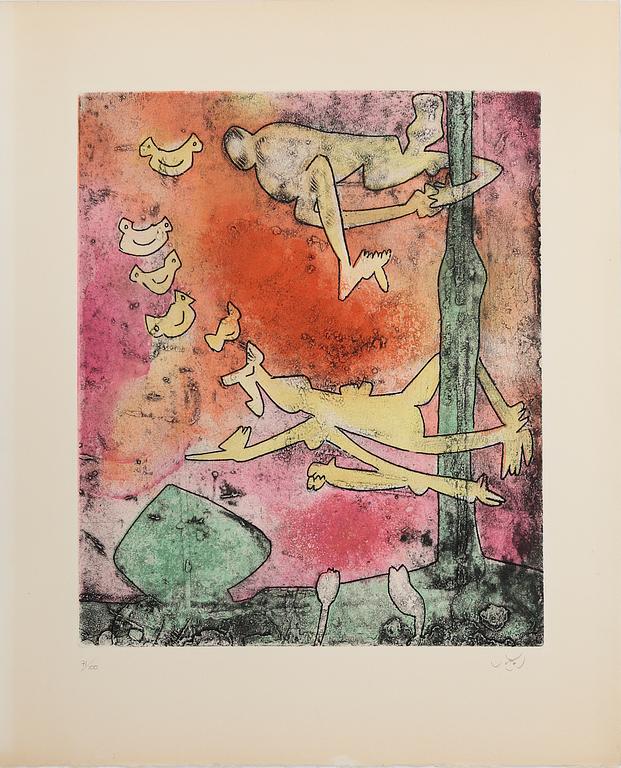 ROBERTO MATTA, 2 st färgetsningar, signerade och numrerad 71/100.