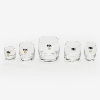 Oiva Toikka, a 59-piece "Tynnyri 2763" glass service, Nuutajärvi. In production 1964-1971.