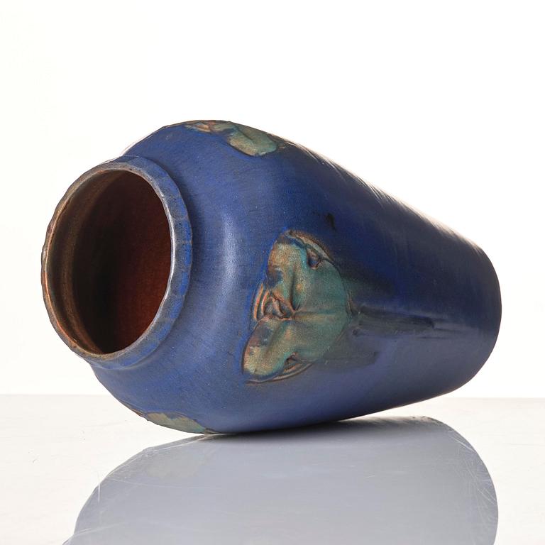 Hilma Persson-Hjelm, a glazed earthenware art nouveau vase, executed in her studio, Arvika 1918. No 6124.