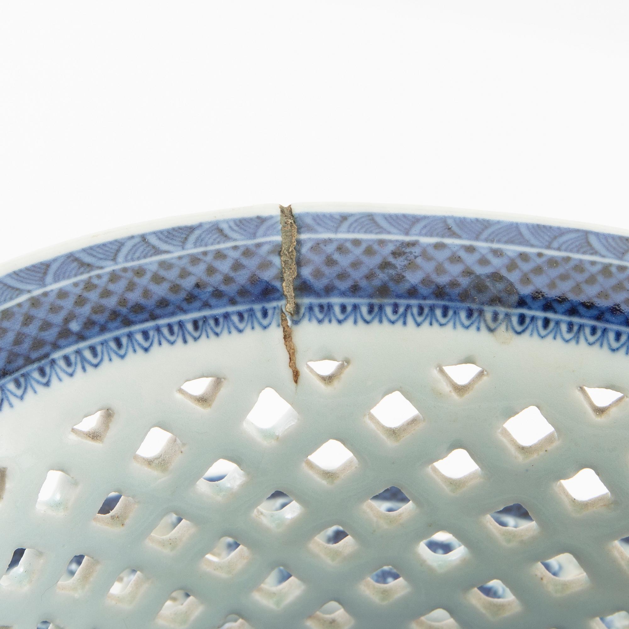 Galleried bowl with plate China circa 1800 porcelain.