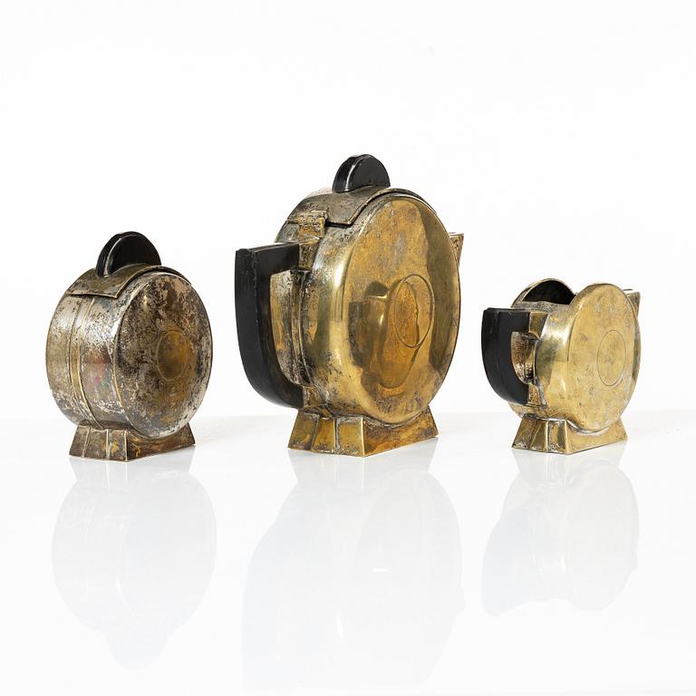 Christian Fjerdingstad, a three-piece Art Deco tea service, Christofle, France, first half of the 20th century.