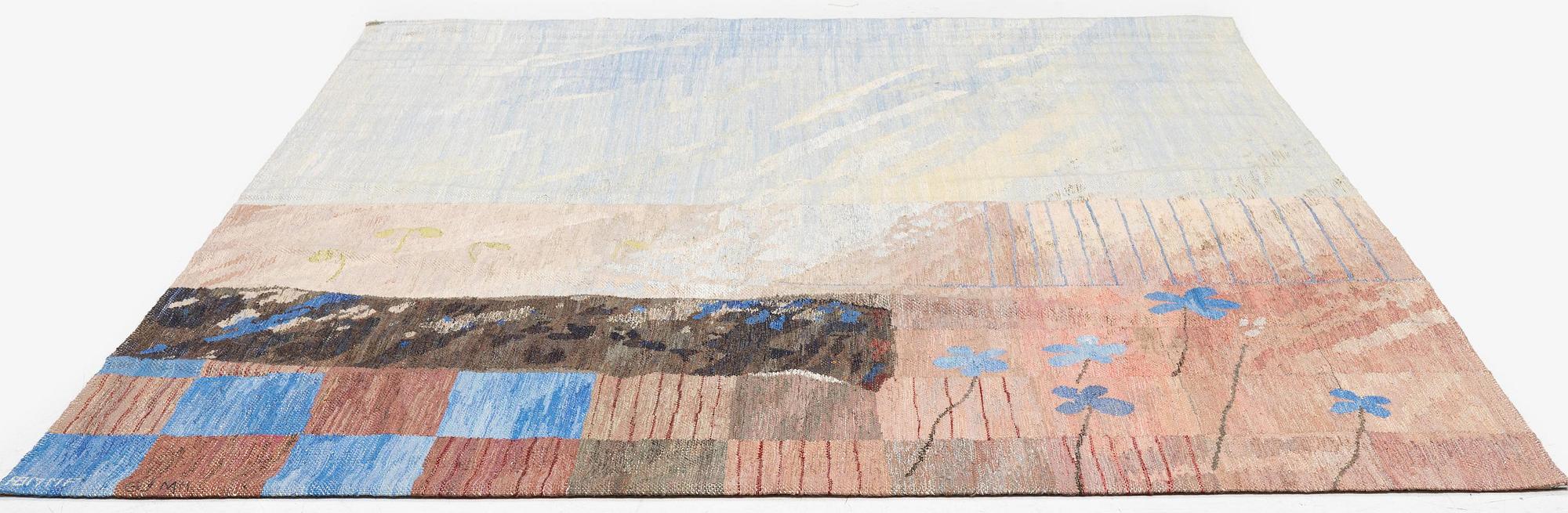 Susanne Henriques, a tapestry triptych, 'Strukturerad natur' c. 223 x 176 (one 165) cm, signed AB MMF SH.