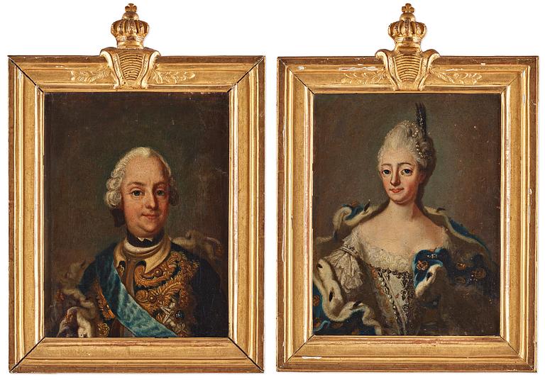 Ulrica Fredrica Pasch Attributed to, "Adolf Fredrik" (1710-1771) & "Lovisa Ulrika" (1720-1782).