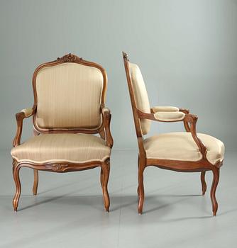 SALONGSMÖBEL, 6 delar, Louis XV-stil, 1900-tal.