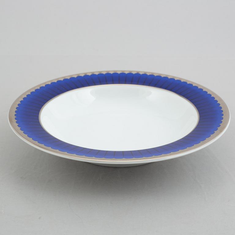 Sigvard Bernadotte, service, 52 pieces of porcelain, "Marianne Royal Blue" Christineholm/Fyrklövern, Millennium series 2000.