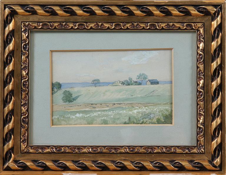 AUGUST MALMSTRÖM, akvarell, monogramsign.