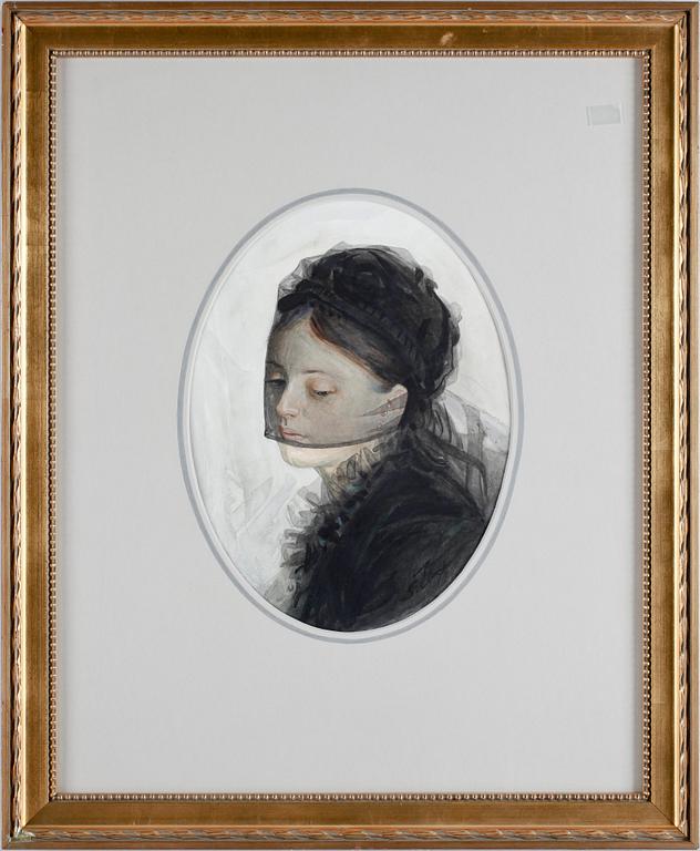 STEPHEN CLARK, akvarell, sign. Kopia efter Anders Zorn.