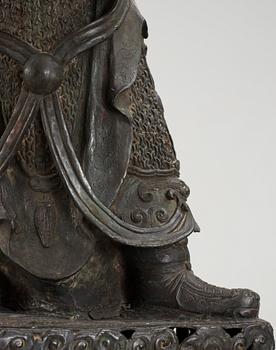 A massive Japanese bronze figure of a deity, 19th Century.