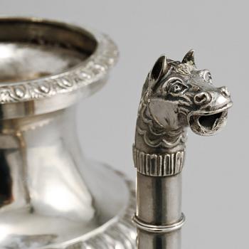 KAFFEKANNA, silver, Carl Petter Lampa, Stockholm, empire,  1830, vikt 998 gram.