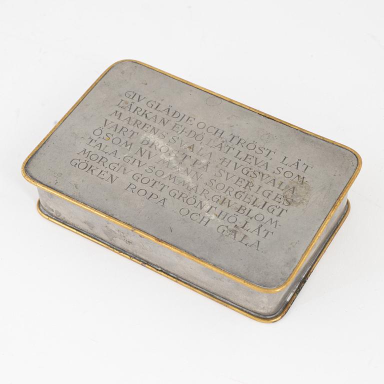 Firma Svenskt Tenn, a pewter box, Stockholm, 1964, model 364.