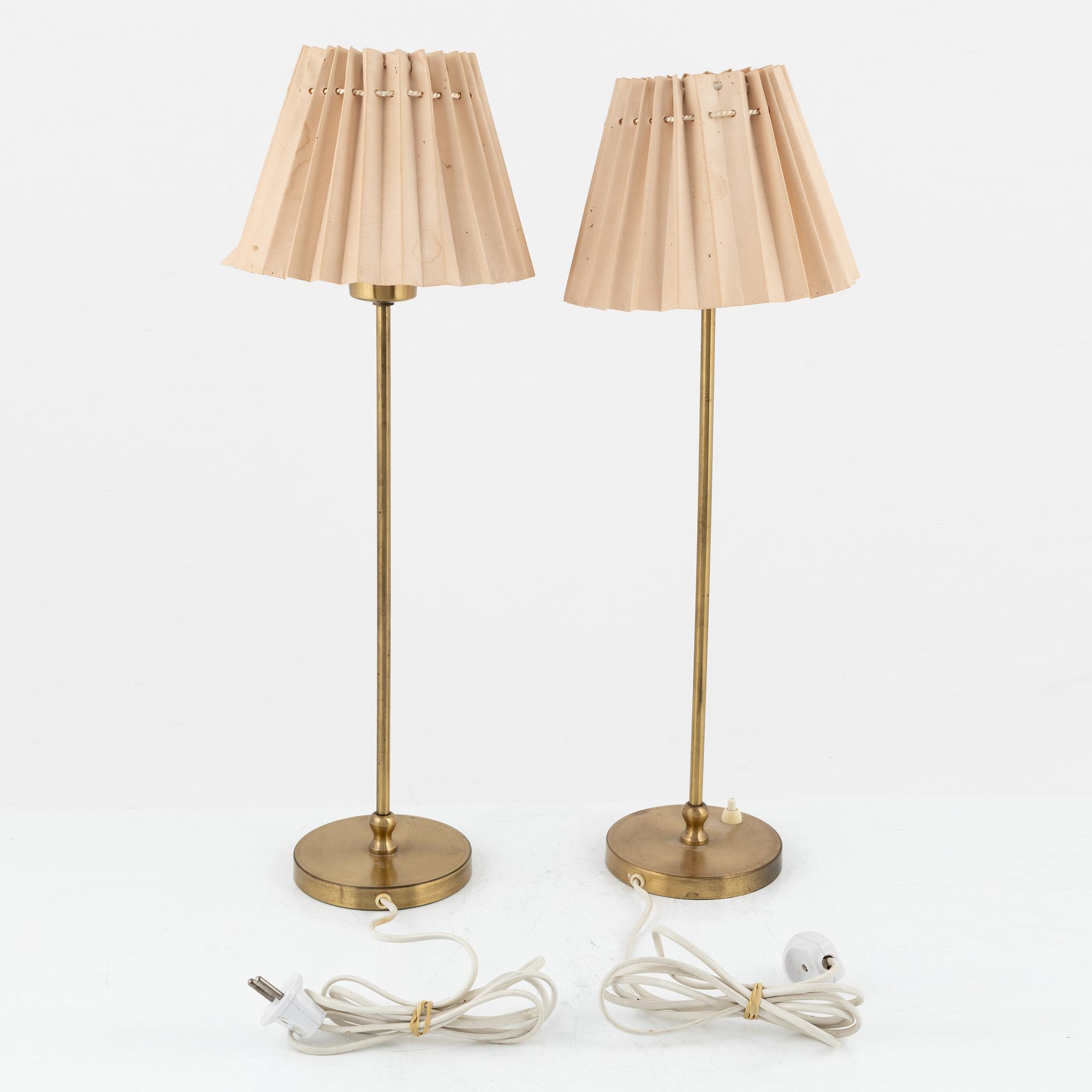 Josef Frank, a pair of brass table lamps.