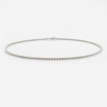 Collier rivière 18K vitguld med 148 runda briljantslipade diamanter.