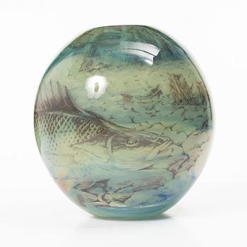 Robert Oldegaarden, glass, vase, graal, unique.