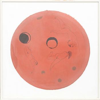 Francesco Clemente, akvatint softground signerad och numerad 4/25.