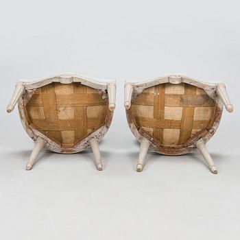 A pair of Gusatavian chairs, Sweden late 18th-century.