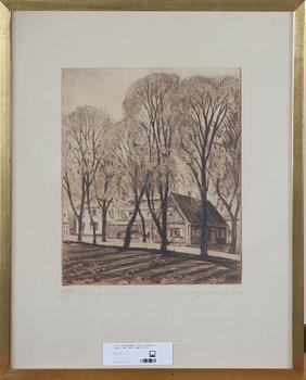 HJORTZBERG, OLLE, etsning, sign o dat 1922, numr 45/100.