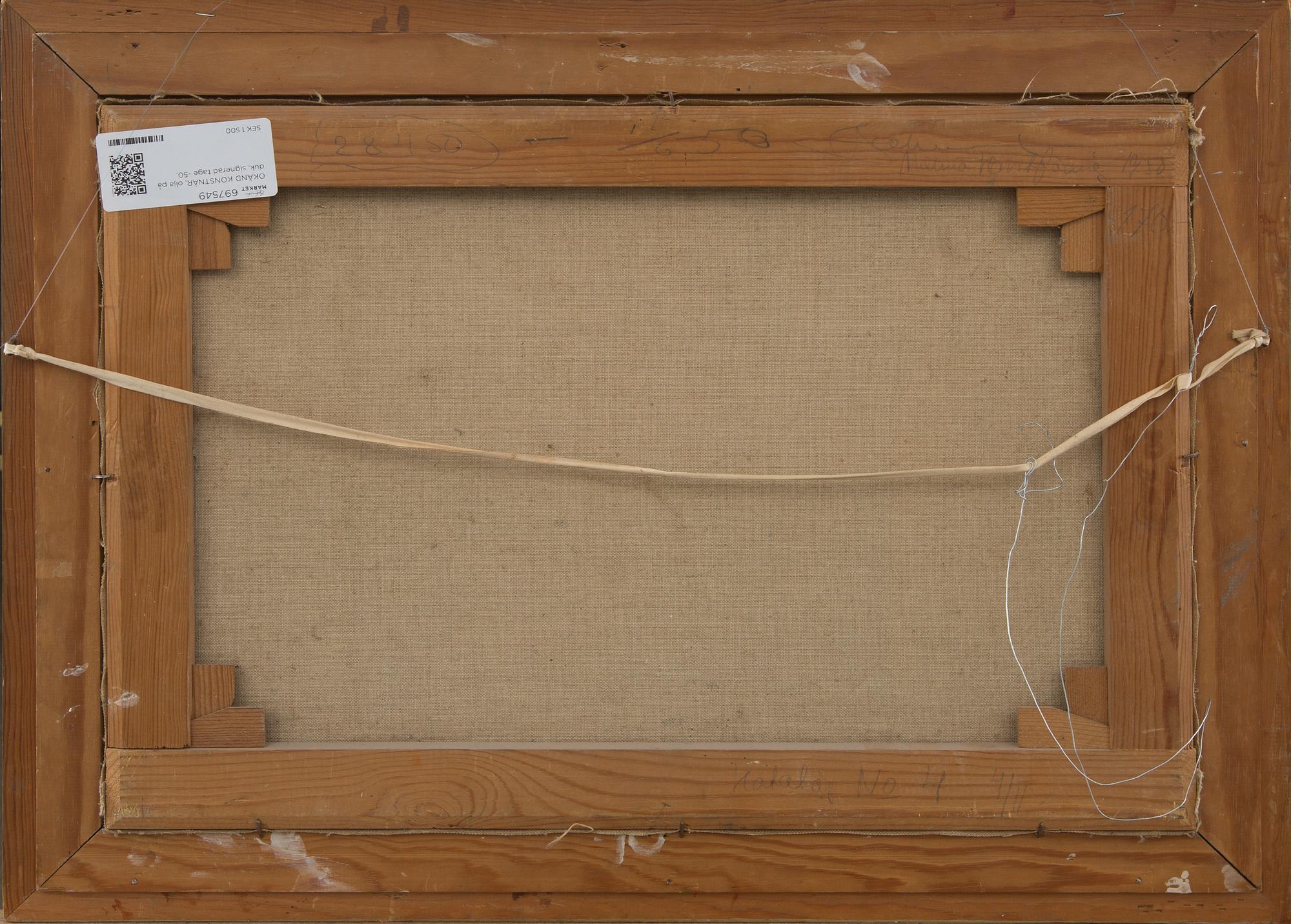 TAGE EKELUND, olja på duk, signerad tage -50.