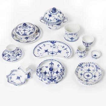 Royal Copenhagen, A part Royal Copenhagen blue fluted coffee service, Denmark, 20th century. (33 pieces).