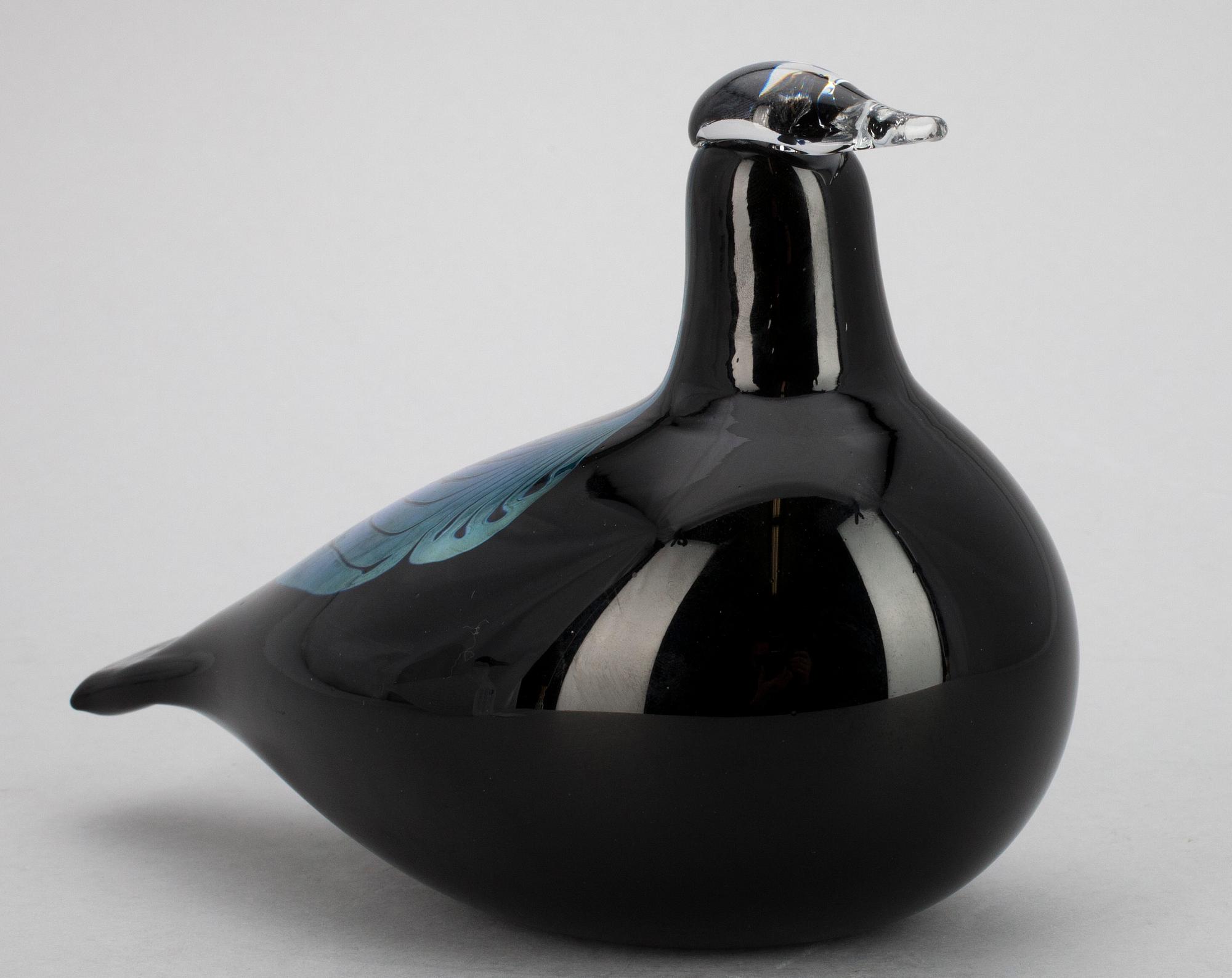 FÅGEL, glas, sign."Aamulehti Yhtymä Oy", Oiva Toikka, Nuutajärvi, Notsjö.