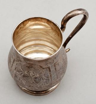 MUGG, silver, 1870, Ryssland. Vikt ca 173 g.