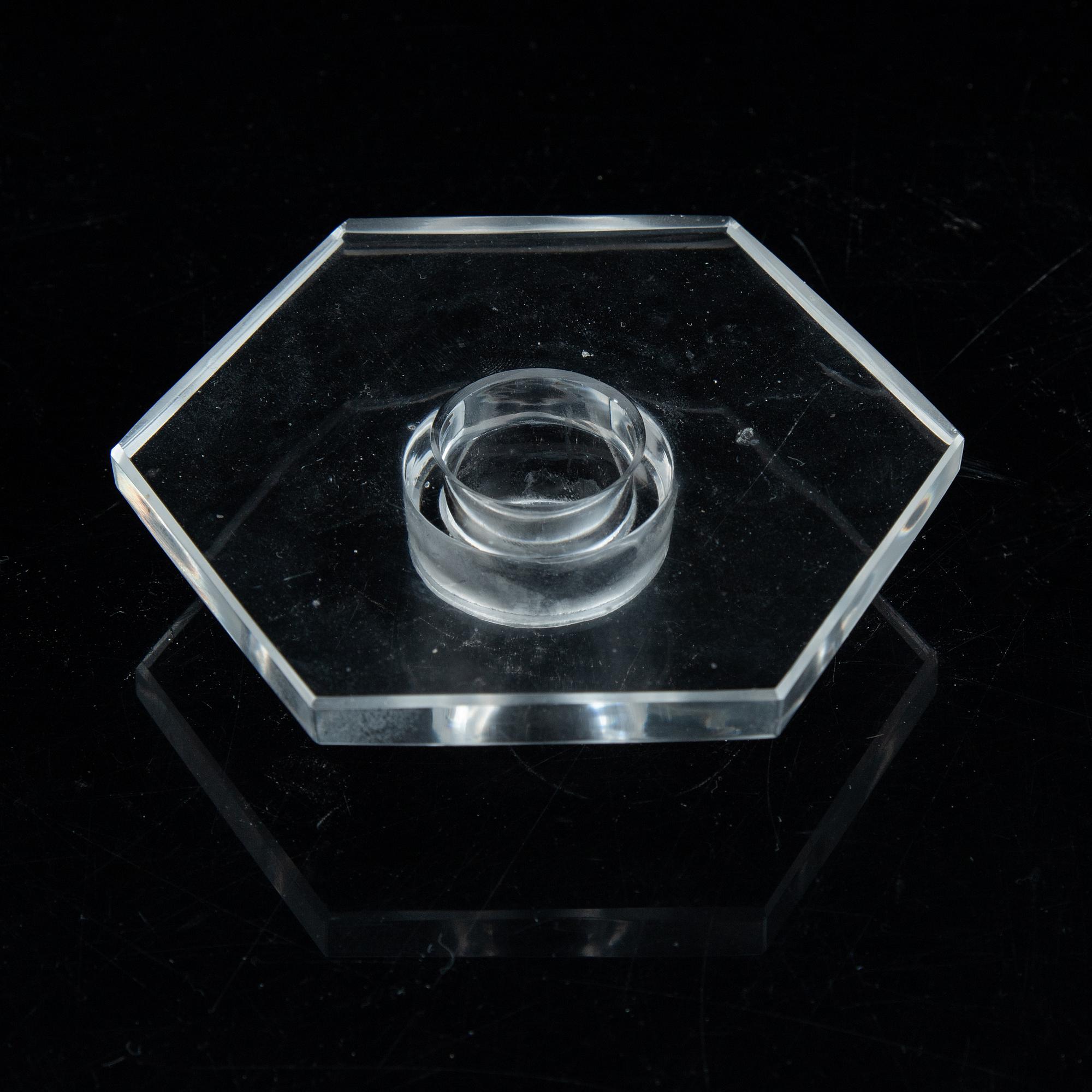 Lalique, a pair of glass candlestick, signed Lalique France, second half of the 20th century.