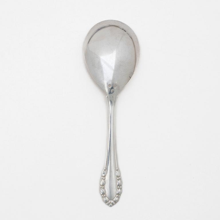 Georg Jensen, large serving spoon, silver, model "Lily of the Valley", Copenhagen, Denmark 1931.