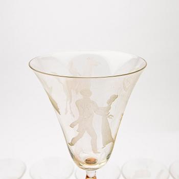 Fredrik Frisendahl, Glass service, 17 pcs, first half of the 20th century.