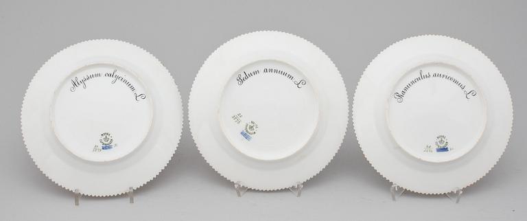 ASSIETTER, 6 stycken, porslin, "Flora Danica", Royal Copenhagen, 1900-talets första hälft.