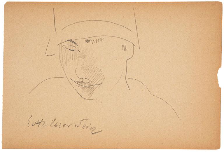 Lotte Laserstein, Självporträtt i hatt.