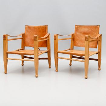KARMSTOLAR, 1 par, Safari-modell, 1900-talets andra hälft.