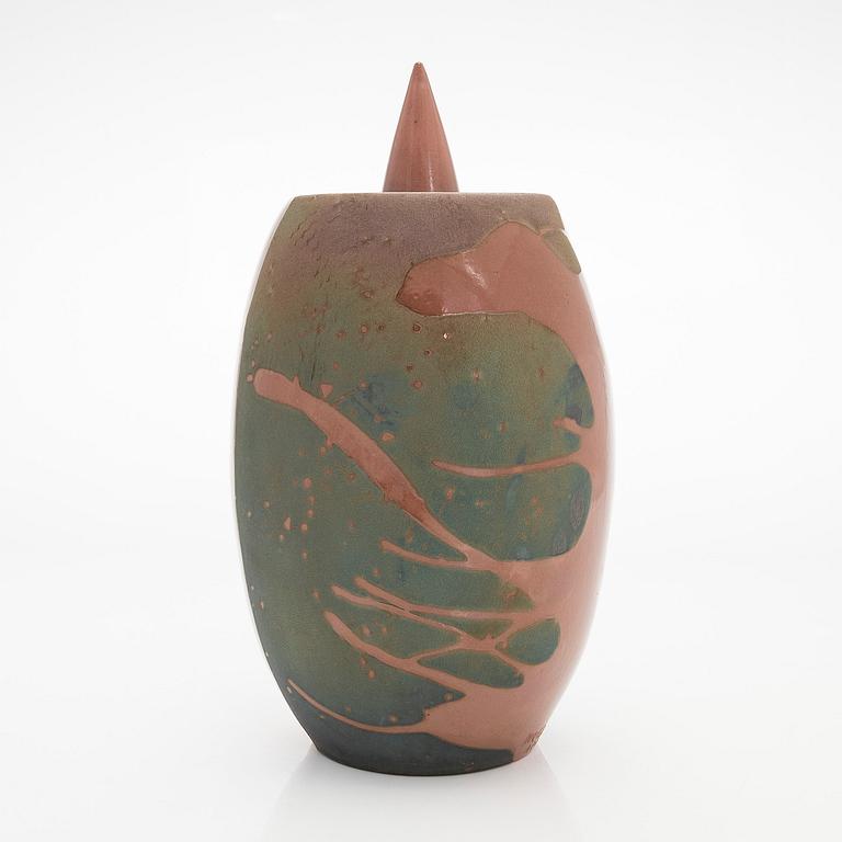 Inkeri Leivo, vas med lock, "Balzak", keramik, signerad Inkeri Leivo Arabia.