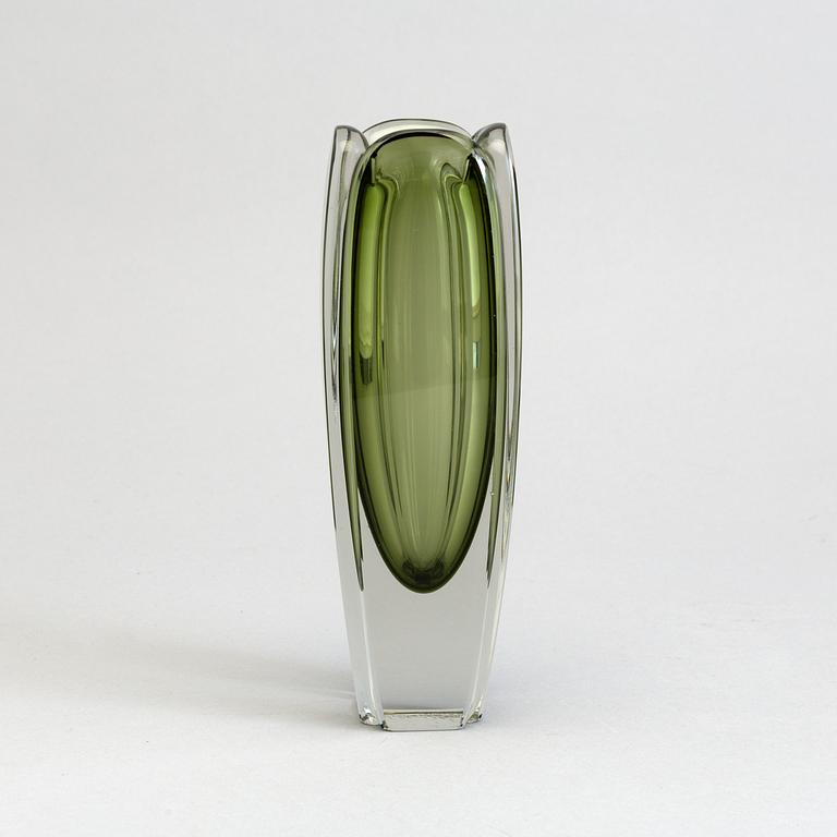 A Kaj Franck glass vase, signed and dated -59, Nuutajärvi, Notsjö.