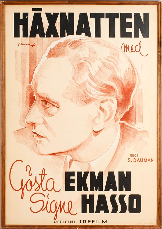 FILMAFFISCH, litografiskt tryck, "Häxnatten", 1937.