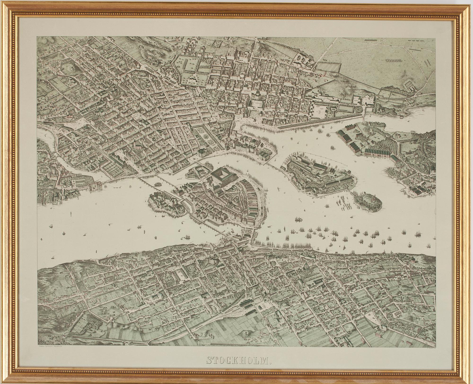 KARTA, litografi, Centraltryckeriet, 1900-tal.