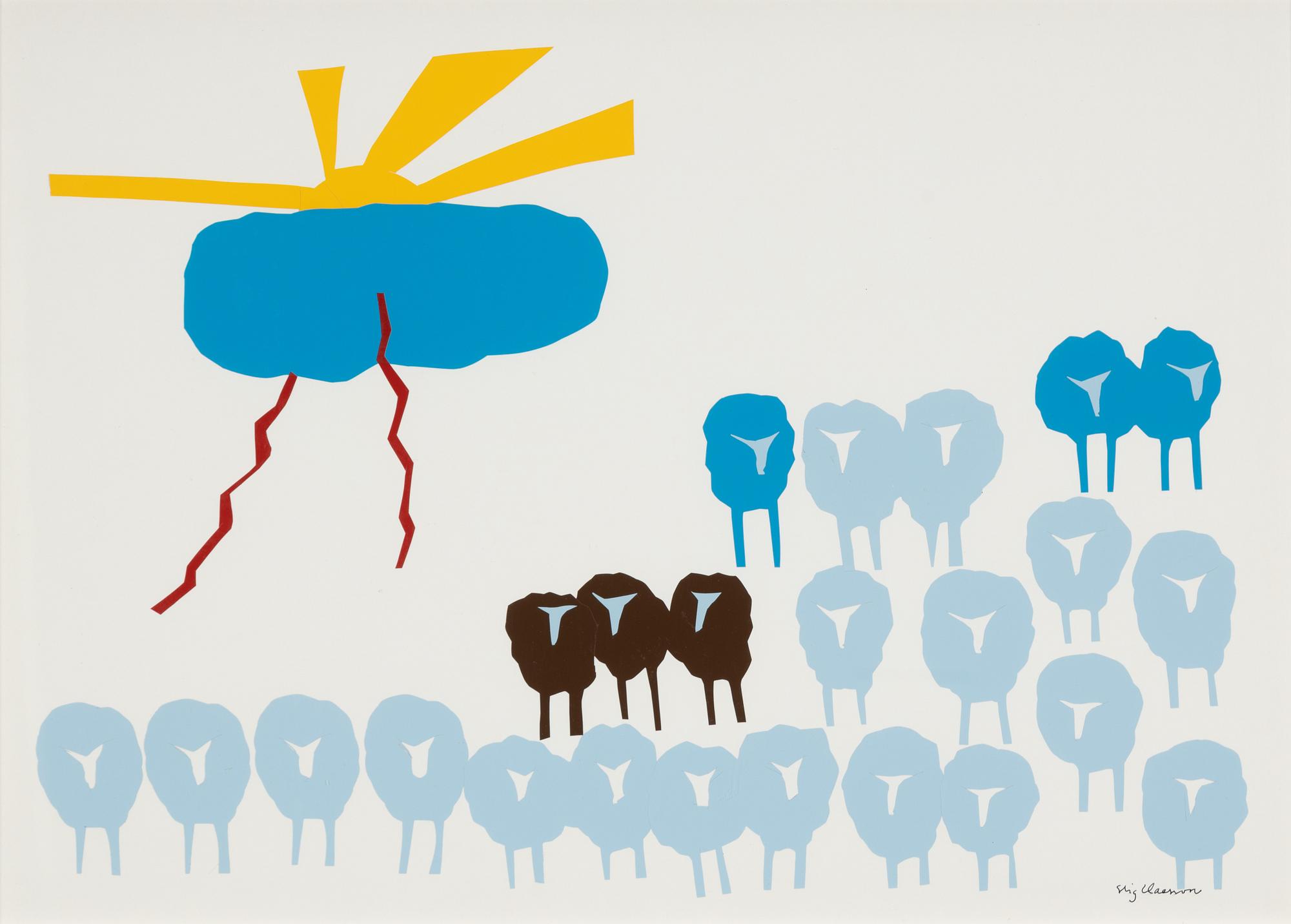 Stig Claesson, collage, signerad.