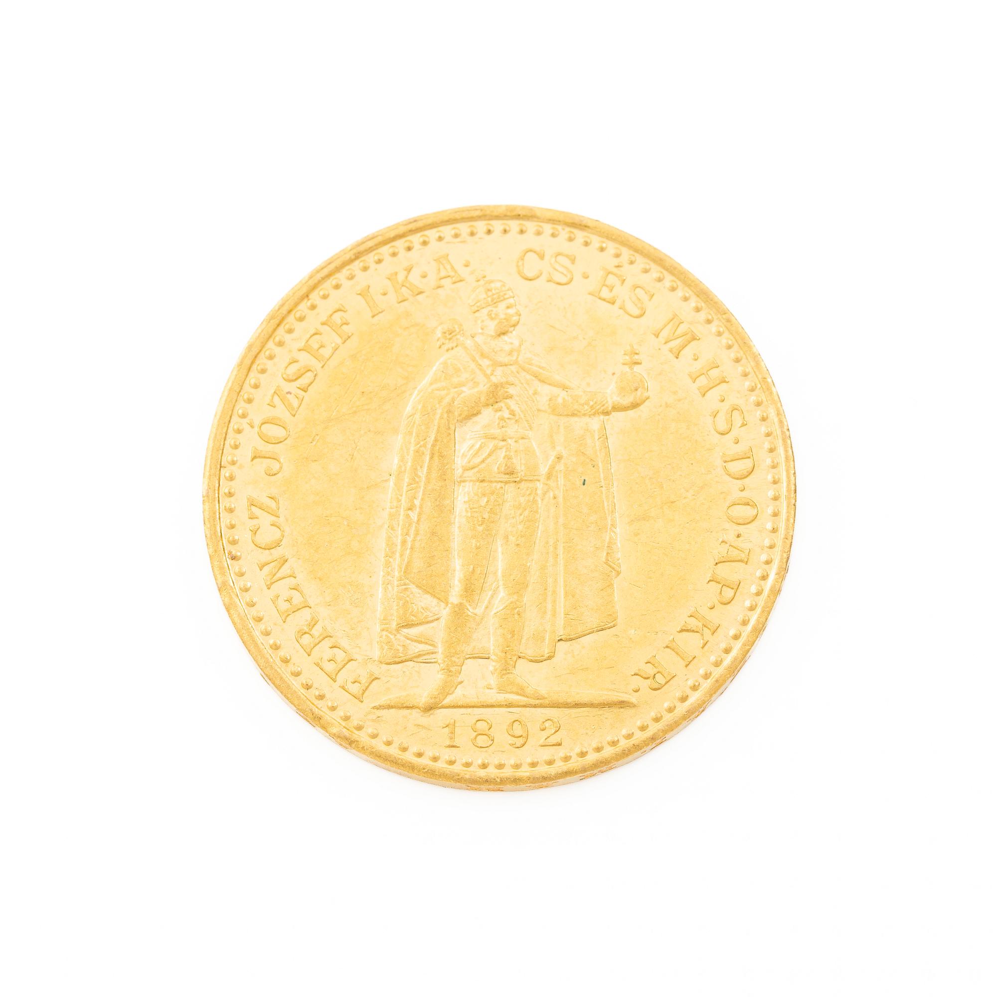 Gold coin, Hungary, 20 Korona, 1892.