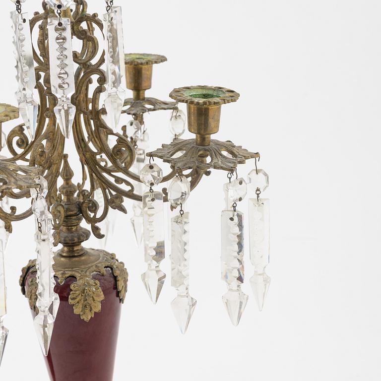 A pair of Oscarian candelabras, around 1900.