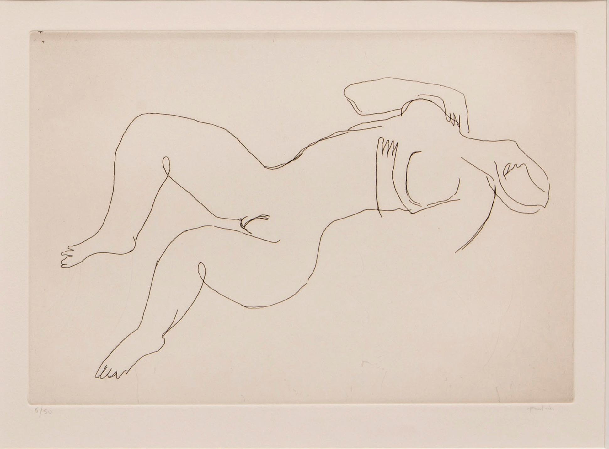 Jean Fautrier, etsning, signerad och numrerad 5/50.