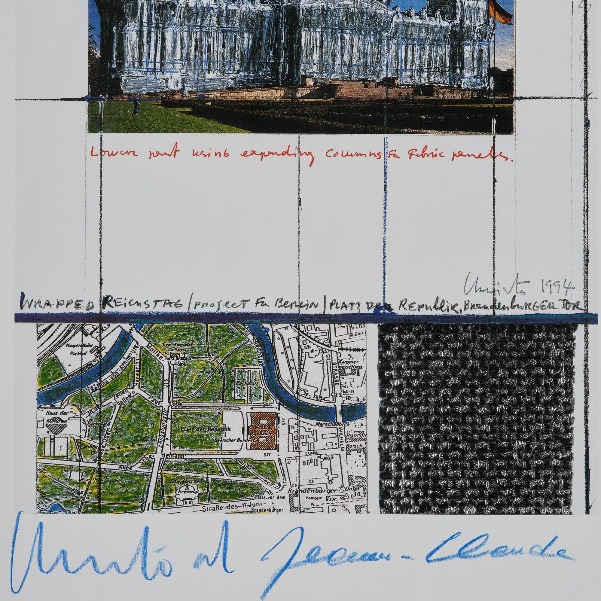 Christo & Jeanne-Claude, ”Wrapped Reichstag-project for Berlin".