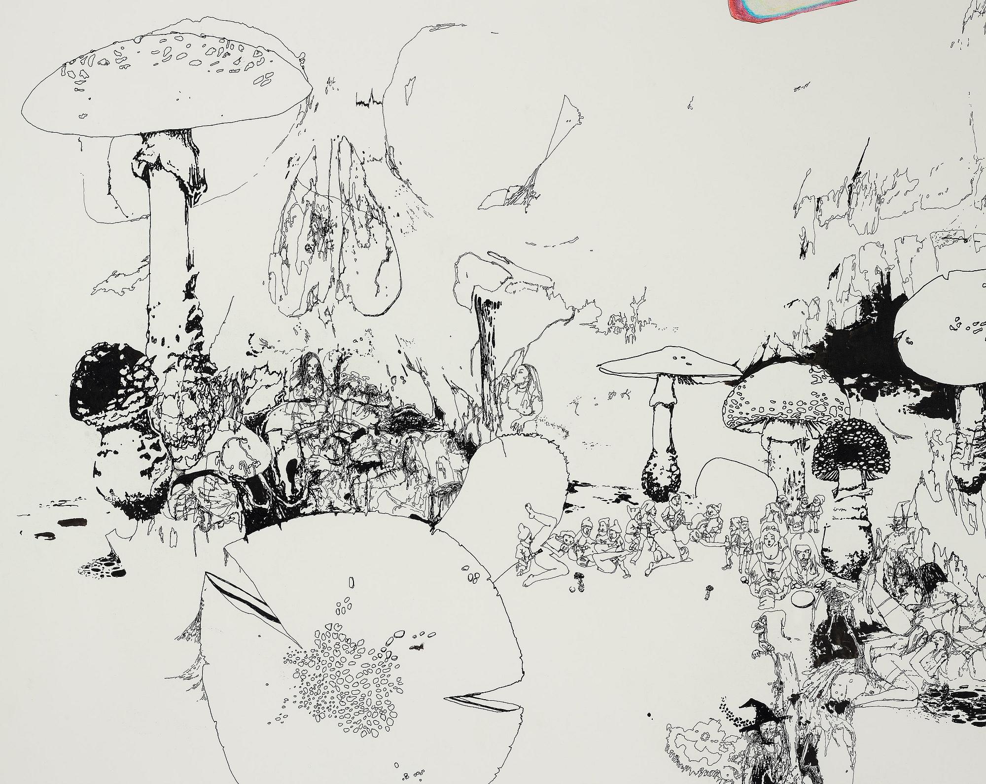 Matt Greene, executed in 2003, ink and crayon on paper.