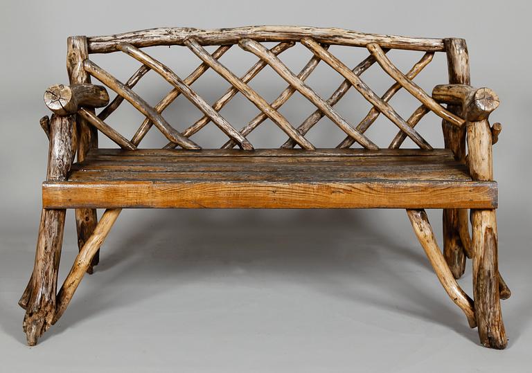 TRÄDGÅRDSMÖBEL, 5 del, knotträ, tidigt 1900-tal.