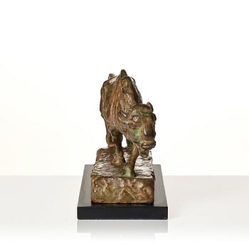 Arvid Knöppel, skulptur, brons. Signerad och med gjutarstämpel.