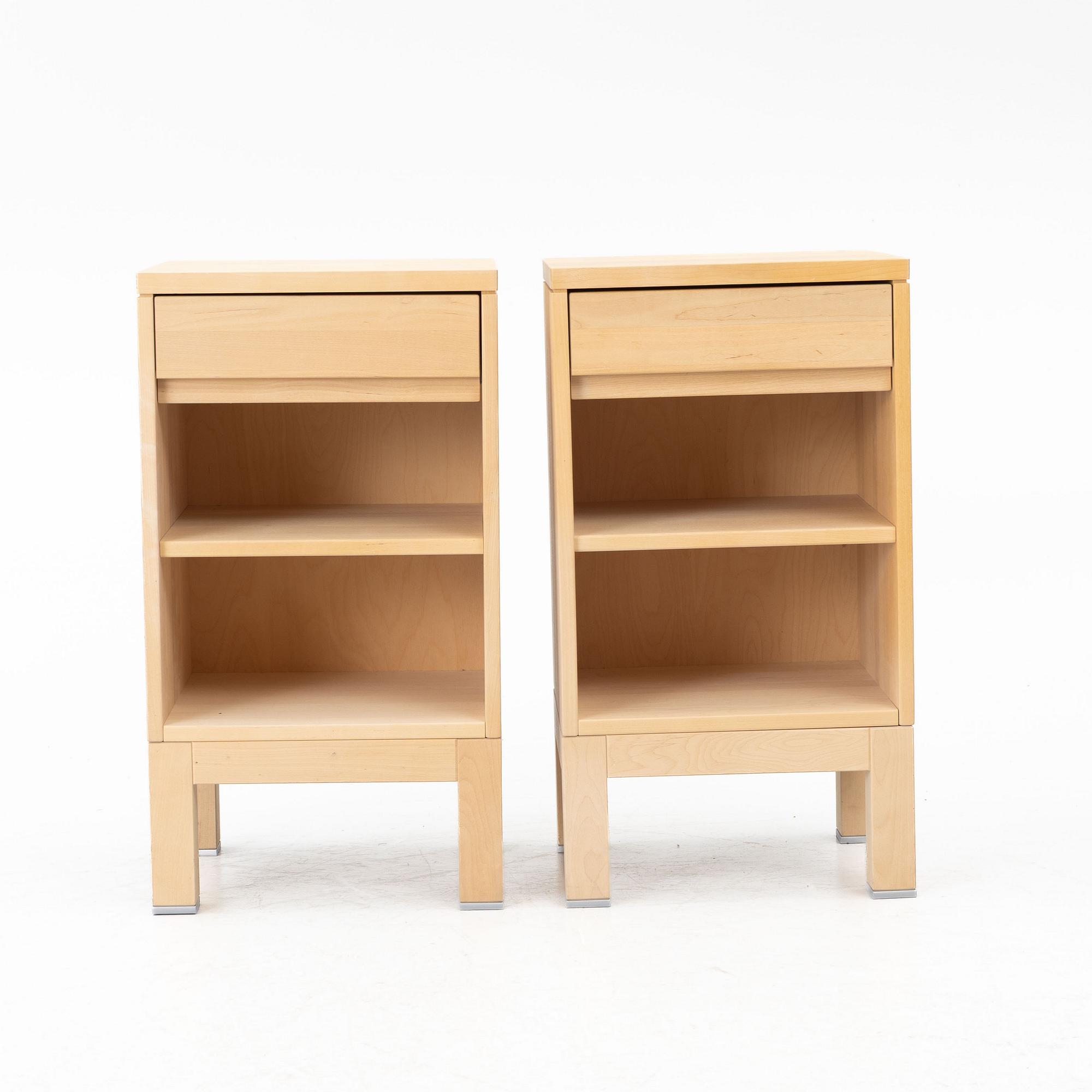 Marit Stigsdotter, bedside tables, a pair, “Serena”, Stolab, 2000s.