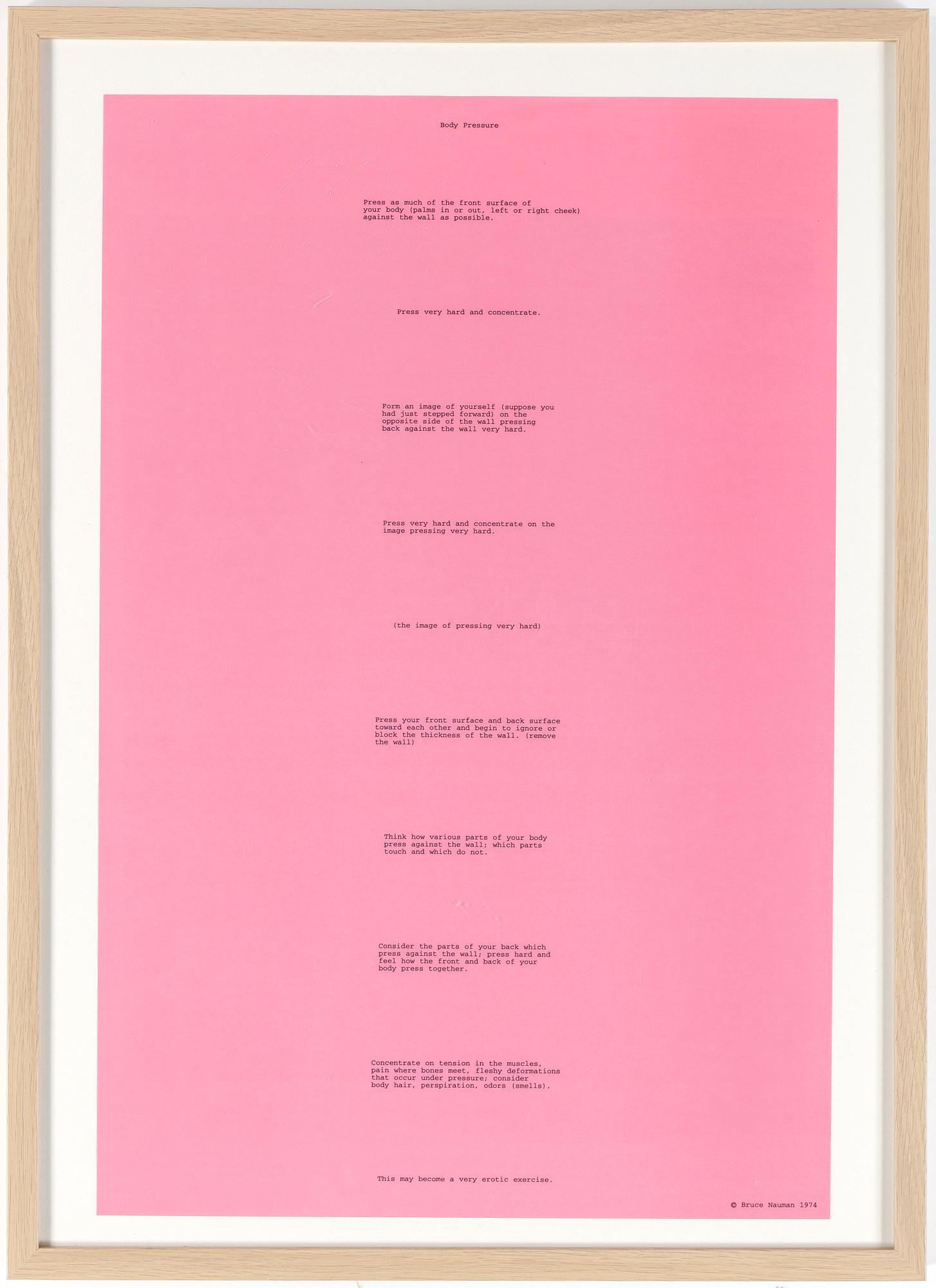BRUCE NAUMAN, offset, 1974.