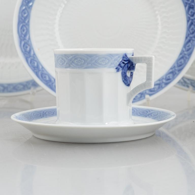 Royal Copenhagen, a 71-piece dinner and coffee service, 'Blå Vifte', Denmark.