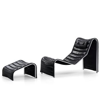 Eric Sigfrid Persson, a 'Flytande Design' lounge chair and ottoman from Möbelkultur AB, Sweden, post 1972.